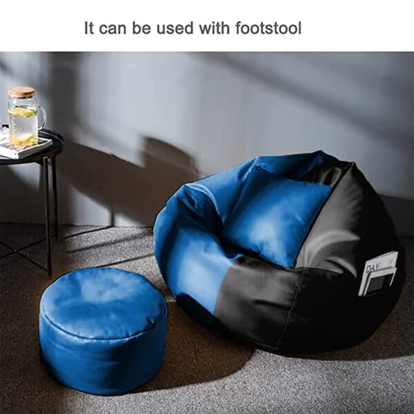 Coaster Shine 4XL Bean Bag Cover with Footrest & Cushion Without Beans Filling Pack of-3 Pcs(Black & Blue)