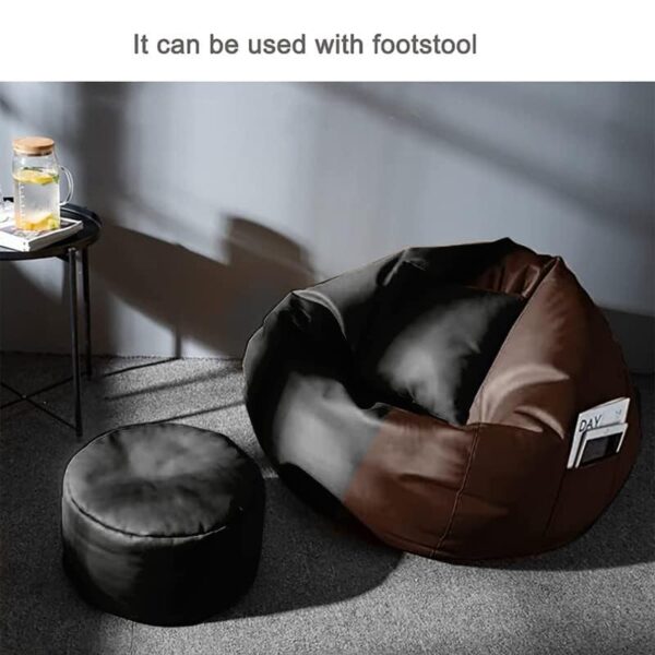 Coaster Shine 4XL Bean Bag Cover with Footrest & Cushion Without Beans Filling Pack of-3 Pcs(Black & Brown)