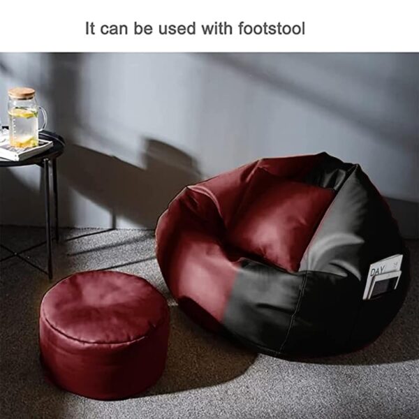 Coaster Shine 4XL Bean Bag Cover with Footrest & Cushion Without Beans Filling Pack of-3 Pcs(Black & Maroon)
