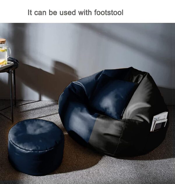 Coaster Shine 4XL Bean Bag Cover with Footrest & Cushion Without Beans Filling Pack of-3 Pcs(Black & Navy)