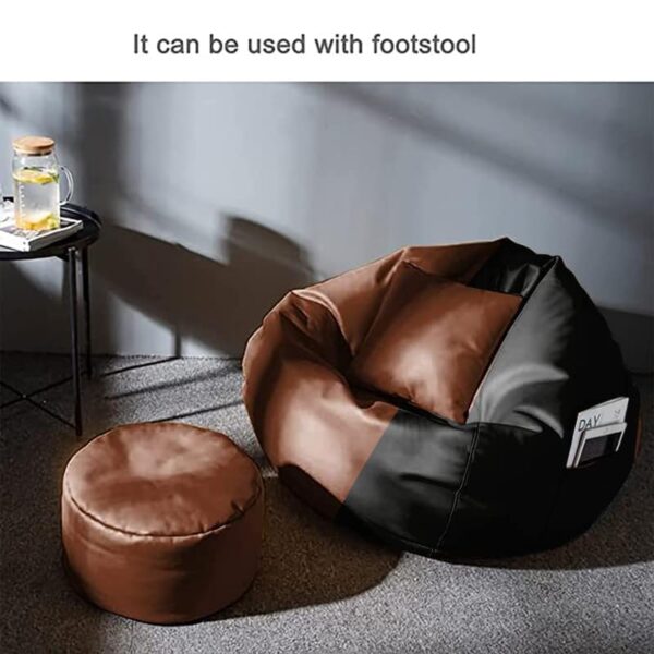 Coaster Shine 4XL Bean Bag Cover with Footrest & Cushion Without Beans Filling Pack of-3 Pcs(Black & Tan)
