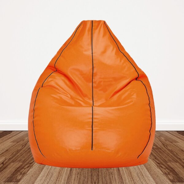 Coaster SHINE 2XL Teardrop Orange With Brown Piping Bean Bag Cover (Without Beans)