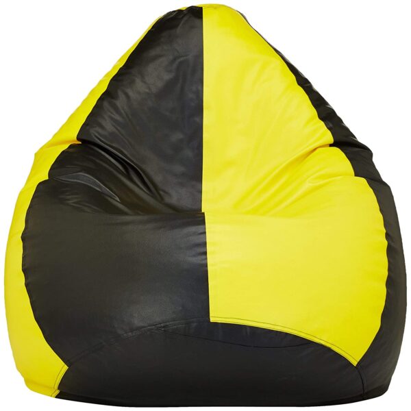 Coaster SHINE 2XL Tear Drop Bean Bag Cover (Without Beans) (Black, Yellow) - Image 2