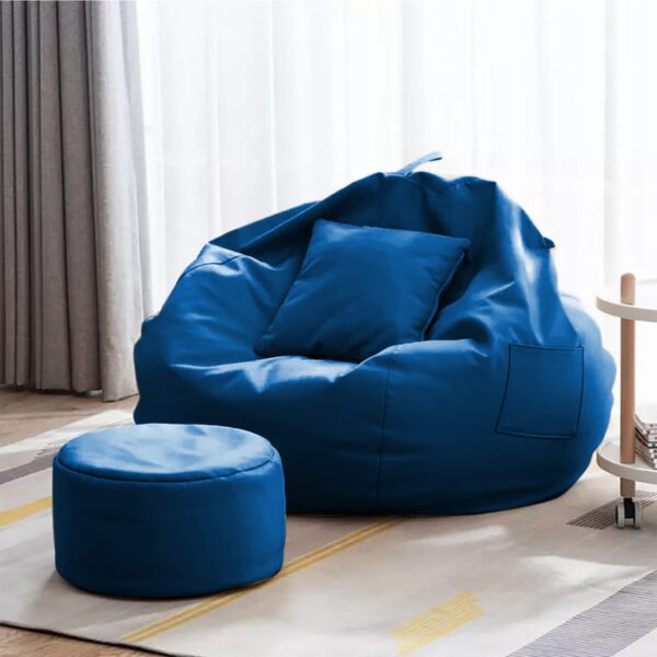 Coaster Shine 4XL Bean Bag Cover with Footrest & Cushion Without Beans Filling Pack of-3 Pcs(Blue) - Image 2