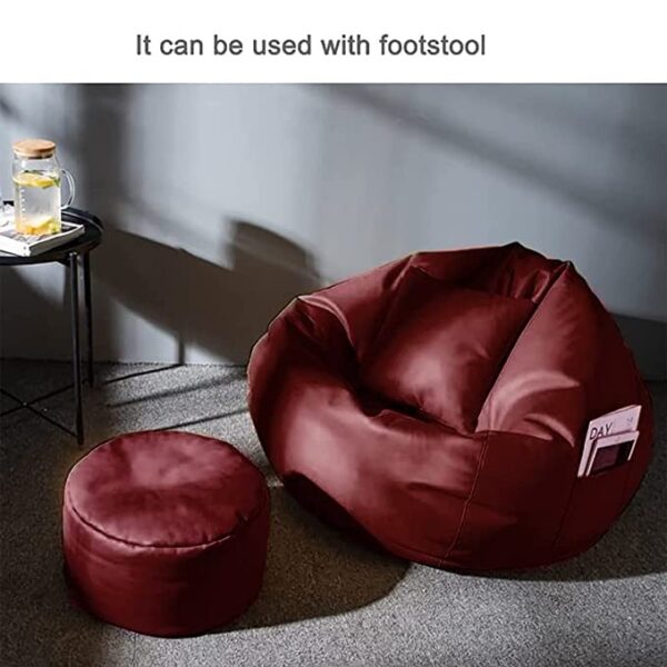 Coaster Shine 4XL Bean Bag Cover with Footrest & Cushion Without Beans Filling Pack of-3 Pcs(Maroon)