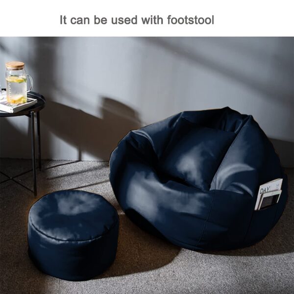 Coaster Shine 4XL Bean Bag Cover with Footrest & Cushion Without Beans Filling Pack of-3 Pcs(Navy)