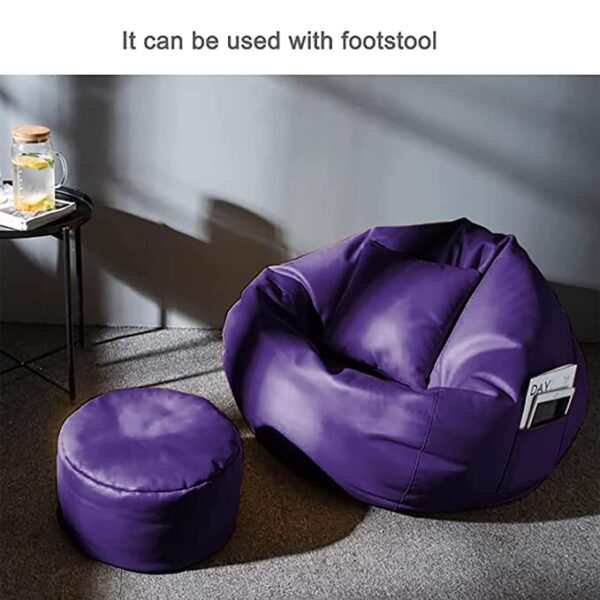 Coaster Shine 4XL Bean Bag Cover with Footrest & Cushion Without Beans Filling Pack of-3 Pcs(Purple)