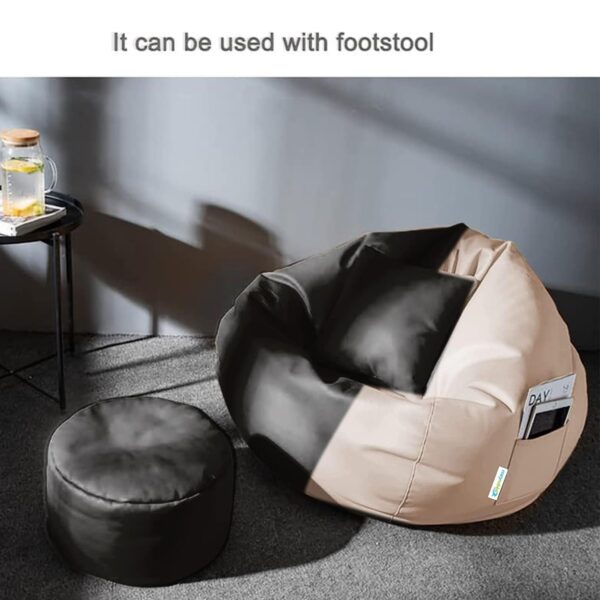 Coaster Shine 4XL Bean Bag Cover with Footrest & Cushion Without Beans Filling Pack of-3 Pcs(Black & Cream)