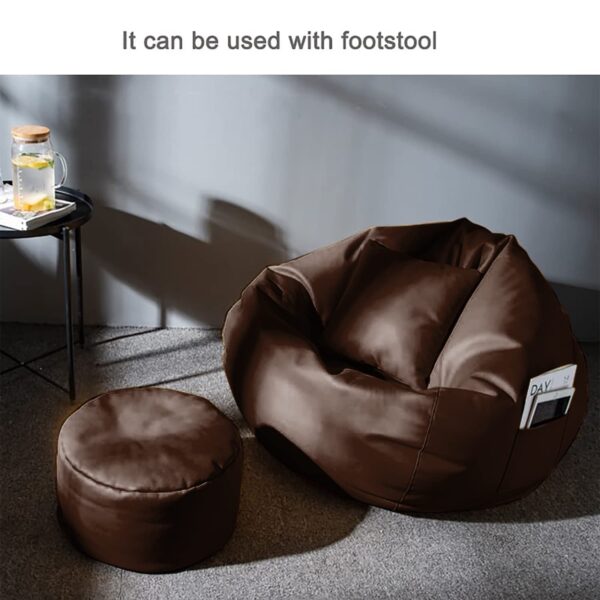 Coaster Shine 4XL Bean Bag Cover with Footrest & Cushion Without Beans Filling Pack of-3 Pcs(Brown) - Image 2