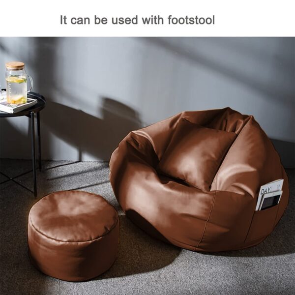 Coaster Shine 4XL Bean Bag Cover with Footrest & Cushion Without Beans Filling Pack of-3 Pcs(Tan) - Image 2