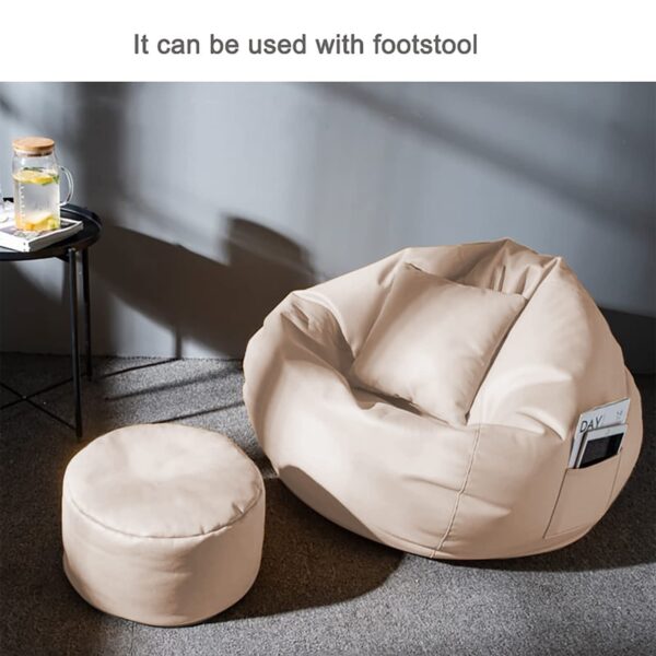 Coaster Shine 4XL Bean Bag Cover with Footrest & Cushion Without Beans Filling Pack of-3 Pcs(Beige)