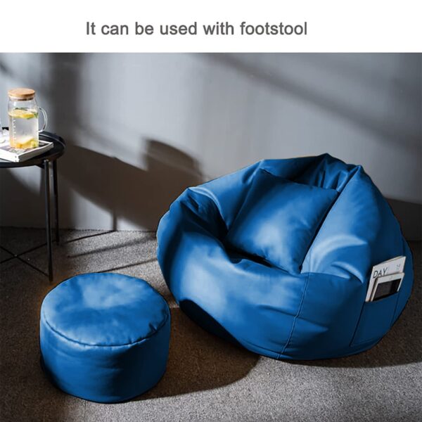 Coaster Shine 4XL Bean Bag Cover with Footrest & Cushion Without Beans Filling Pack of-3 Pcs(Blue)