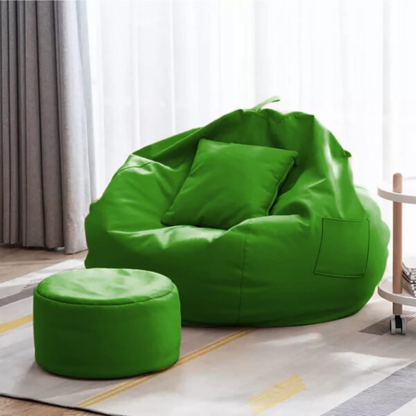 Coaster Shine 4XL Bean Bag Cover with Footrest & Cushion Without Beans Filling Pack of-3 Pcs(Green) - Image 2