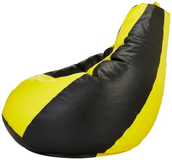 Coaster SHINE 2XL Tear Drop Bean Bag Cover (Without Beans) (Black, Yellow) - Image 3