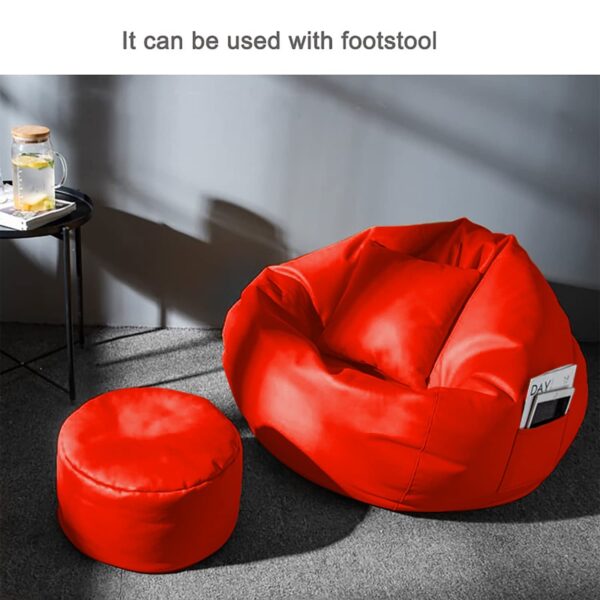 Coaster Shine 4XL Bean Bag Cover with Footrest & Cushion Without Beans Filling Pack of-3 Pcs(Red)