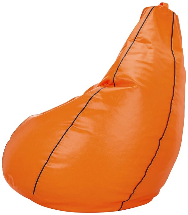Coaster SHINE 2XL Teardrop Orange With Brown Piping Bean Bag Cover (Without Beans) - Image 2