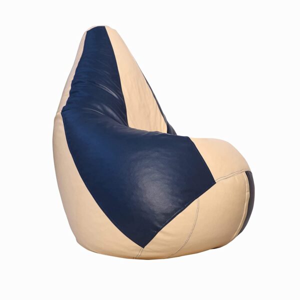 Coaster SHINE 2XL Tear Drop Bean Bag Cover (Without Beans) (Navy, Cream) - Image 2