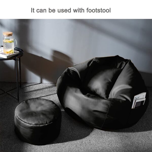 Coaster Shine 4XL Bean Bag Cover with Footrest & Cushion Without Beans Filling Pack of-3 Pcs(Black) - Image 2