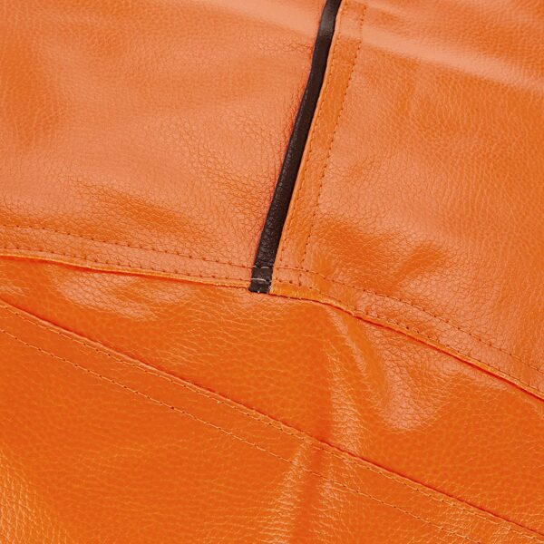 Coaster SHINE 2XL Teardrop Orange With Brown Piping Bean Bag Cover (Without Beans) - Image 3