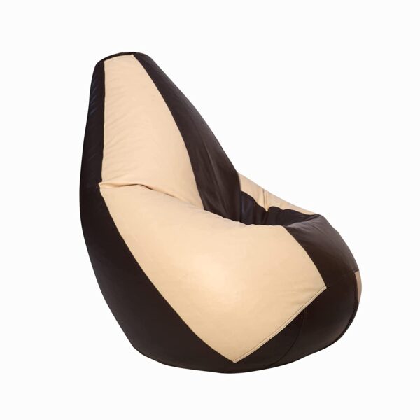 Coaster SHINE 2XL Tear Drop Bean Bag Cover (Without Beans) (Brown, Cream) - Image 3