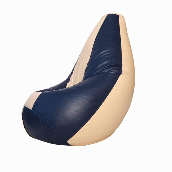 Coaster SHINE 2XL Tear Drop Bean Bag Cover (Without Beans) (Navy, Cream) - Image 3