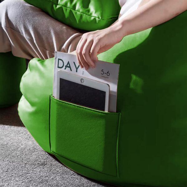 Coaster Shine 4XL Bean Bag Cover with Footrest & Cushion Without Beans Filling Pack of-3 Pcs(Green) - Image 4