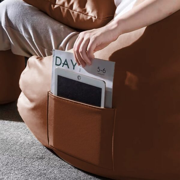 Coaster Shine 4XL Bean Bag Cover with Footrest & Cushion Without Beans Filling Pack of-3 Pcs(Tan) - Image 4
