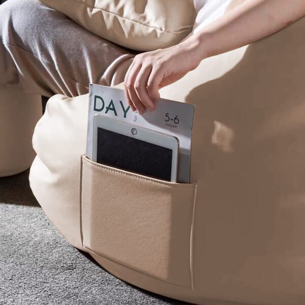 Coaster Shine 4XL Bean Bag Cover with Footrest & Cushion Without Beans Filling Pack of-3 Pcs(Beige) - Image 4