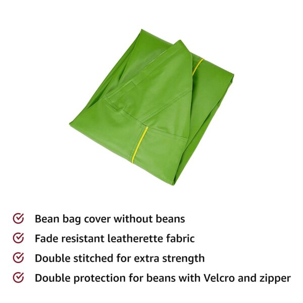 Coaster SHINE 2XL Teardrop Green With Yellow Piping Bean Bag Cover (Without Beans) - Image 5
