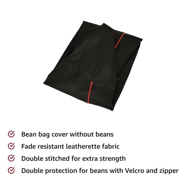 Coaster SHINE 3XL Teardrop Black With Red Piping Bean Bag Cover (Without Beans) - Image 5