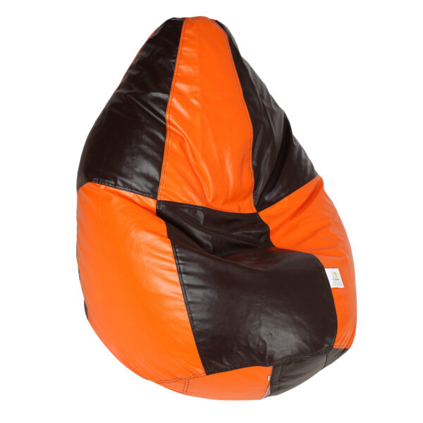 Coaster SHINE XXL Orange & Brown Tear Drop Bean Bag Cover (Without Beans) - Image 2