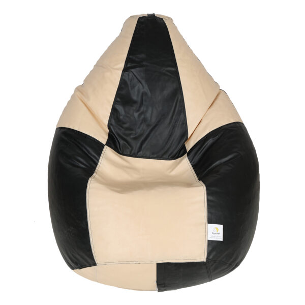 Coaster SHINE XL Black & Cream Tear Drop Bean Bag Cover (Without Beans) - Image 2