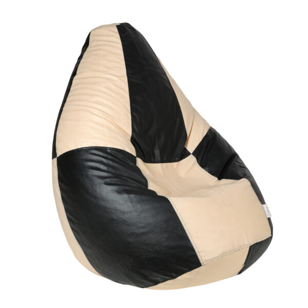 Coaster SHINE XL Black & Cream Tear Drop Bean Bag Cover (Without Beans) - Image 4