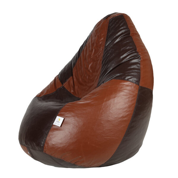 Coaster SHINE XXL Brown & Tan Tear Drop Bean Bag Cover (Without Beans) - Image 2