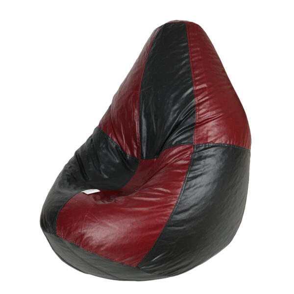 Coaster SHINE XXXL Black & Maroon Tear Drop Bean Bag Cover (Without Beans) - Image 3