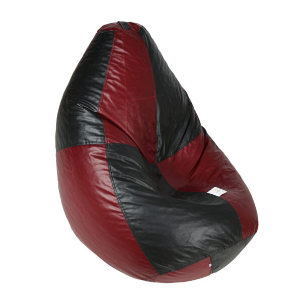 Coaster SHINE XXXL Black & Maroon Tear Drop Bean Bag Cover (Without Beans) - Image 4