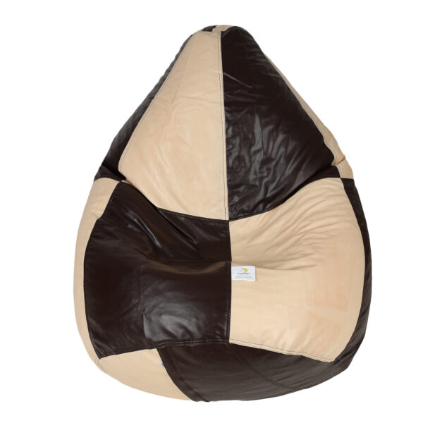 Coaster SHINE XL Brown & CreamTear Drop Bean Bag Cover (Without Beans) - Image 2