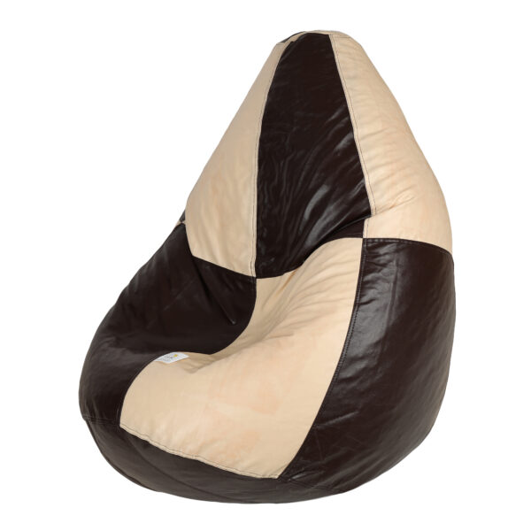 Coaster SHINE XL Brown & CreamTear Drop Bean Bag Cover (Without Beans) - Image 3