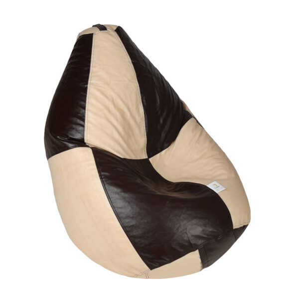 Coaster SHINE XL Brown & CreamTear Drop Bean Bag Cover (Without Beans) - Image 4