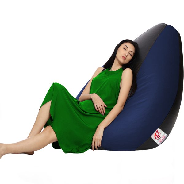 Coaster SHINE 2XL Tear Drop Bean Bag Cover (Without Beans) (Black, Navy) - Image 2