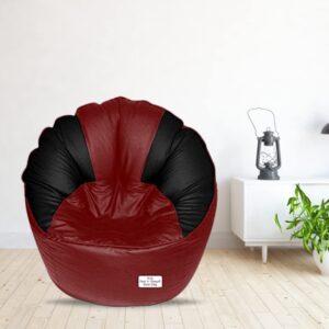 Coaster SHINE Jumbo Sofa Mudhha Bean Bag Cover Without Beans (Maroon & Black)