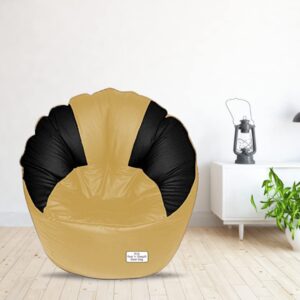 Coaster SHINE Jumbo Sofa Mudhha Bean Bag Cover Without Beans (Cream & Black)