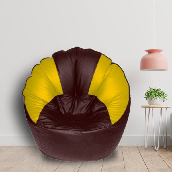 Coaster SHINE Jumbo Sofa Mudhha Bean Bag Cover Without Beans (Brown & Yellow)