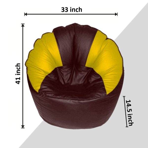 Coaster SHINE Jumbo Sofa Mudhha Bean Bag Cover Without Beans (Brown & Yellow) - Image 2