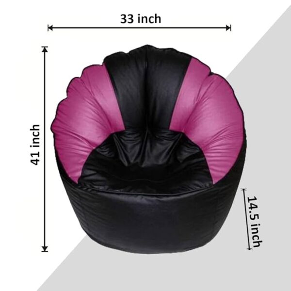 Coaster SHINE Jumbo Sofa Mudhha Bean Bag Cover Without Beans ( Black & Pink) - Image 2