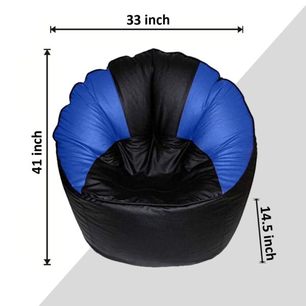 Coaster SHINE Jumbo Sofa Mudhha Bean Bag Cover Without Beans ( Black & Blue) - Image 2
