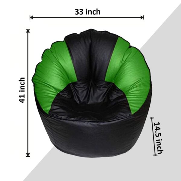 Coaster SHINE Jumbo Sofa Mudhha Bean Bag Cover Without Beans ( Black & Green) - Image 2