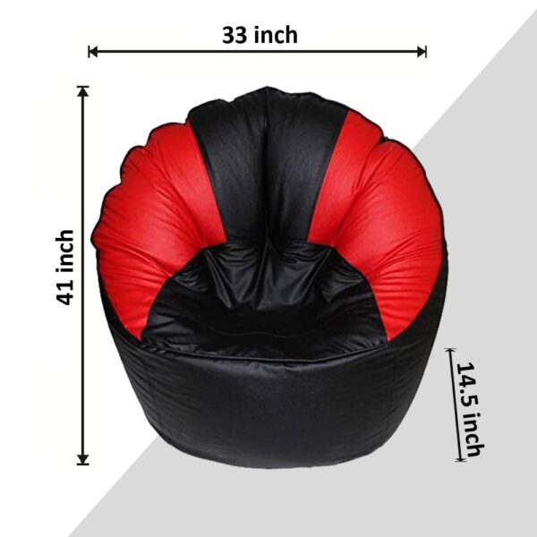 Coaster SHINE Jumbo Sofa Mudhha Bean Bag Cover Without Beans ( Black & Red) - Image 2