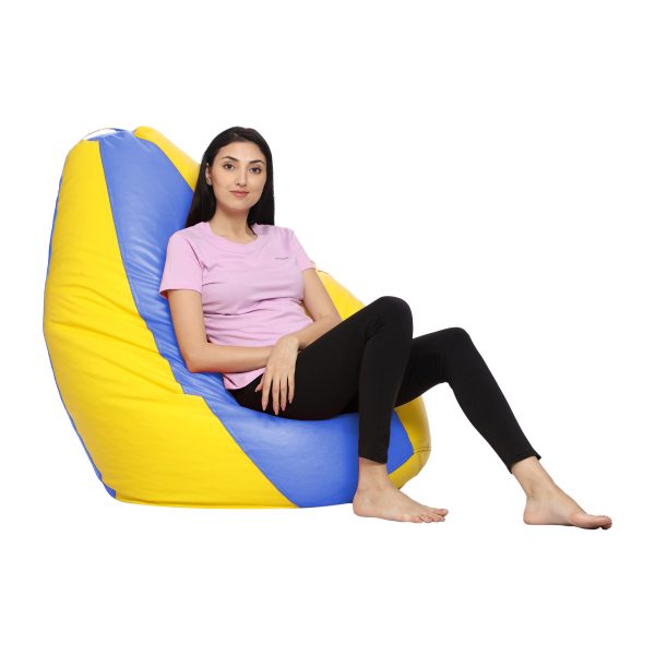 Coaster SHINE 2XL Tear Drop Bean Bag Cover (Without Beans) (Yellow, Blue) - Image 3