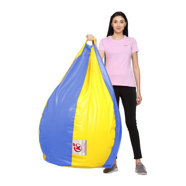 Coaster SHINE 2XL Tear Drop Bean Bag Cover (Without Beans) (Yellow, Blue) - Image 4
